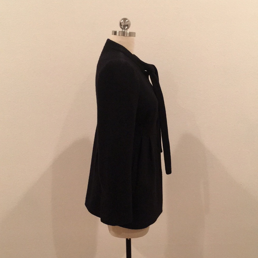 Anthropologie Black Boucle Jacket with Neck Tie - Picture 4 of 8